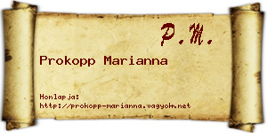 Prokopp Marianna névjegykártya
